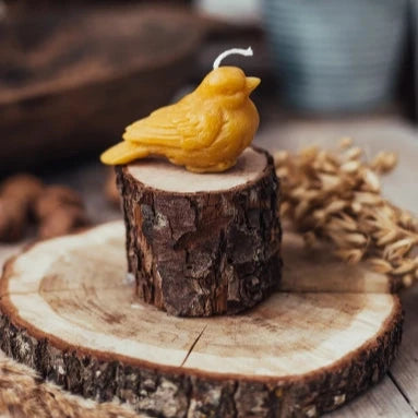 Bičių vaško žvakė PAUKŠTELIS | 5 cm