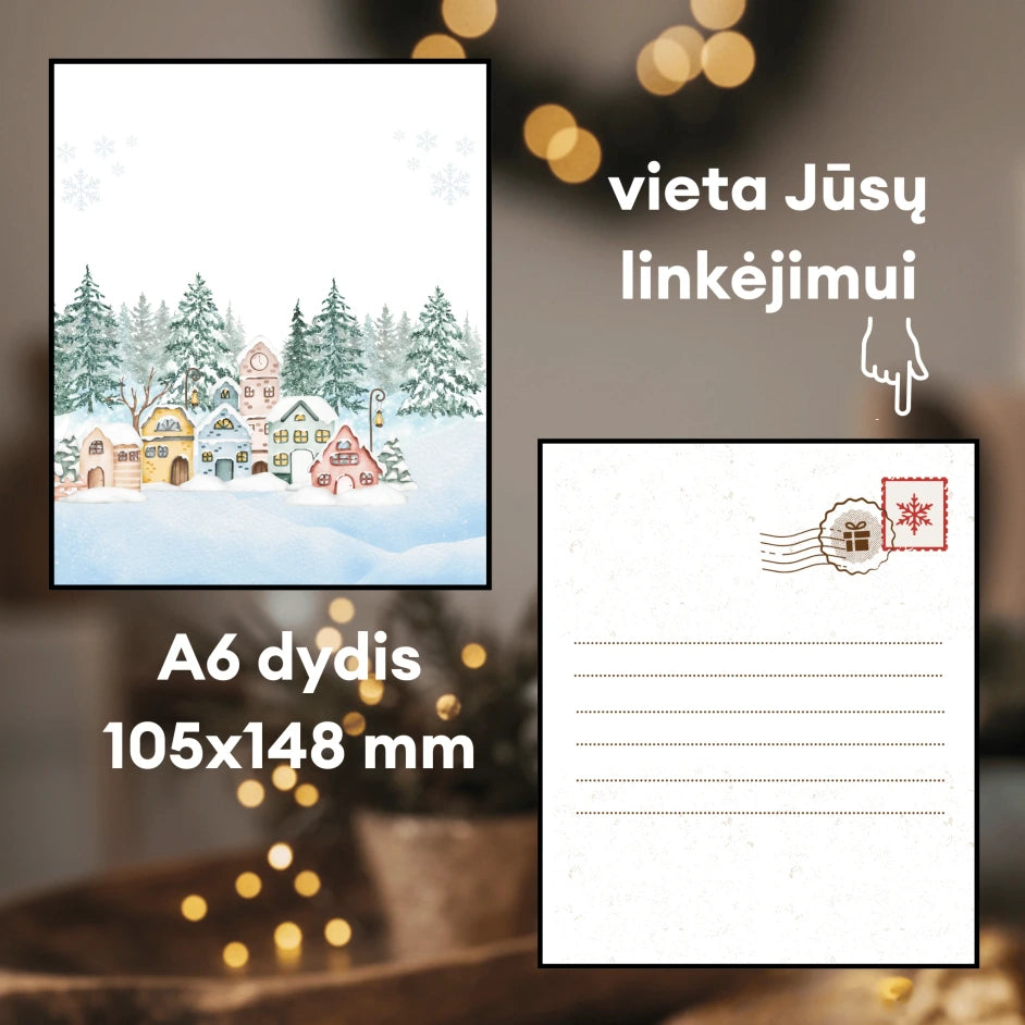 Atvirukas „SPALVOTAS ŽIEMOS MIESTELIS“ | A6