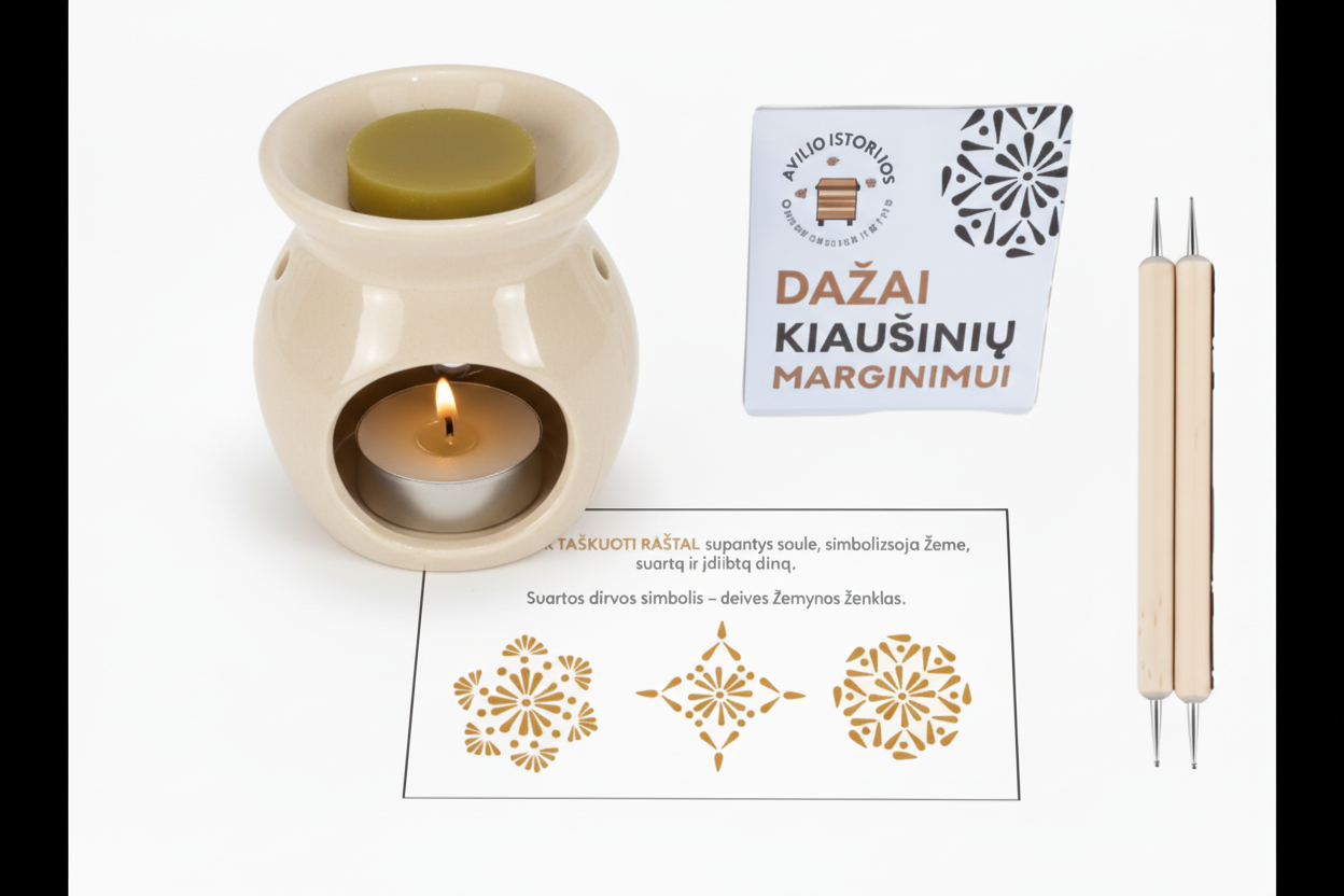 Kiaušinių marginimo bičių vašku rinkinys