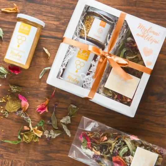 Dovana mokytojui medaus ir arbatos rinkinys