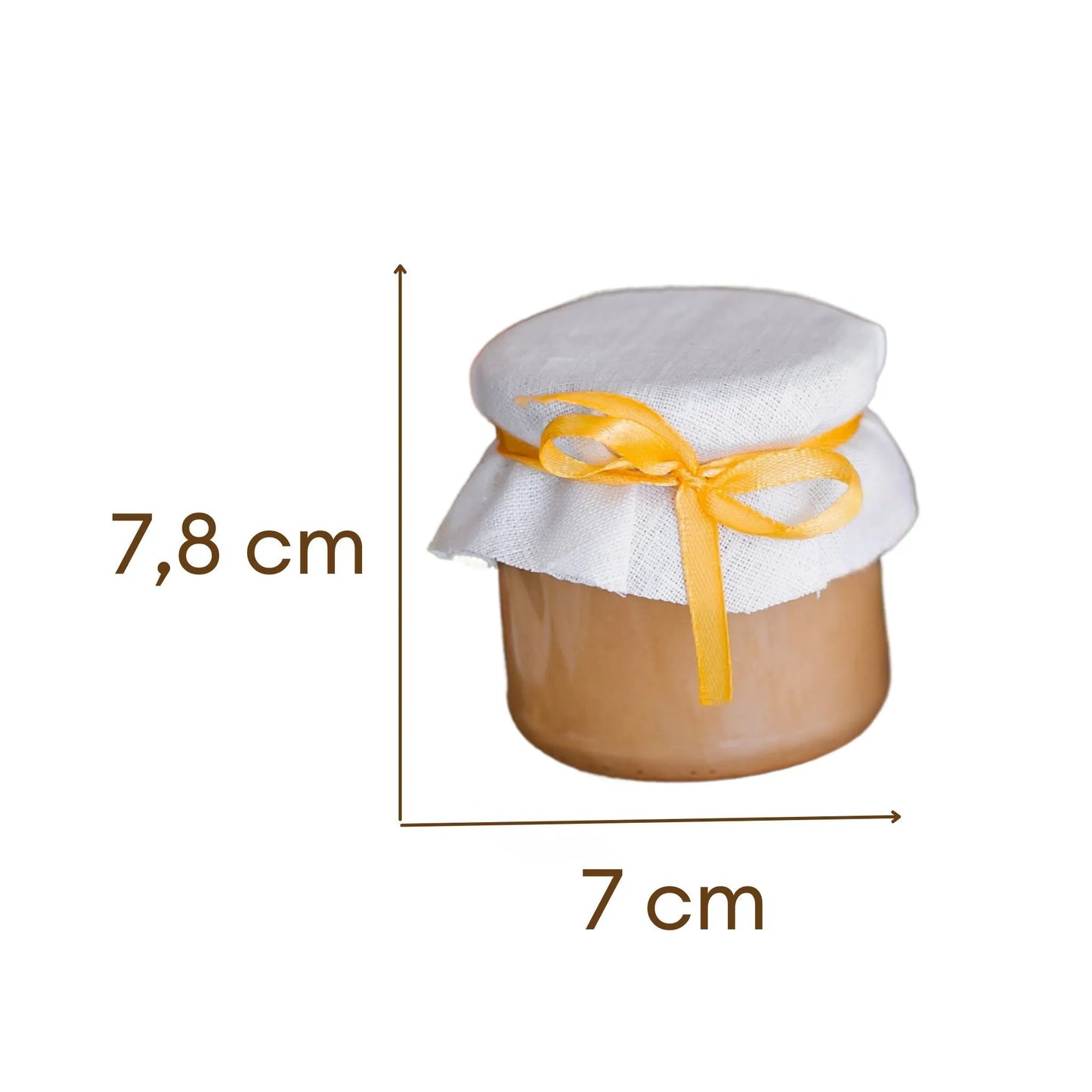 Medus dekoruotas medžiaga ir kaspinu