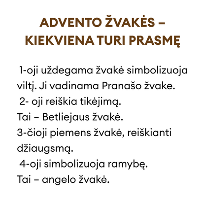 Advento žvakės su nėriniais, įvairių dydžių