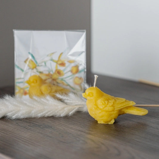 Bičių vaško žvakė PAUKŠTELIS | 5 cm