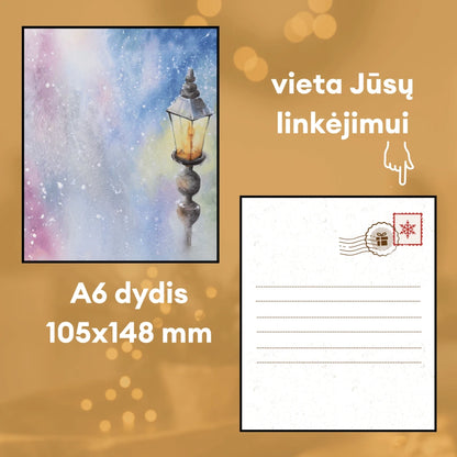 Kalėdinis atvirukas su bičių vaško žaisliuku „Arklio metai“ (A6 dydis)