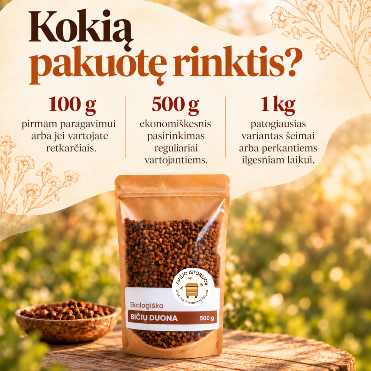 Bičių DUONELĖ, ekologiška