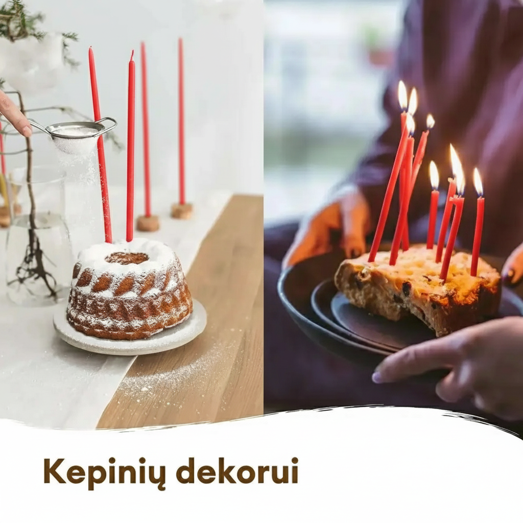 Ilgos PLONOS bordinės vaško žvakės