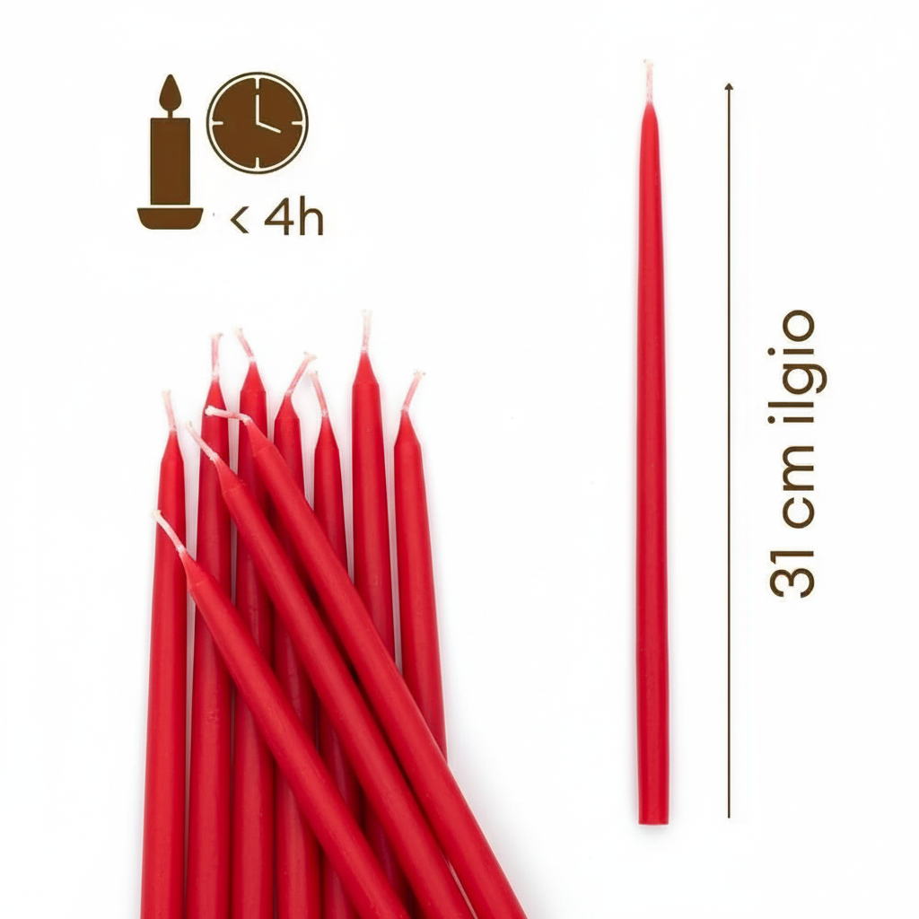 Ilgos PLONOS bordinės vaško žvakės