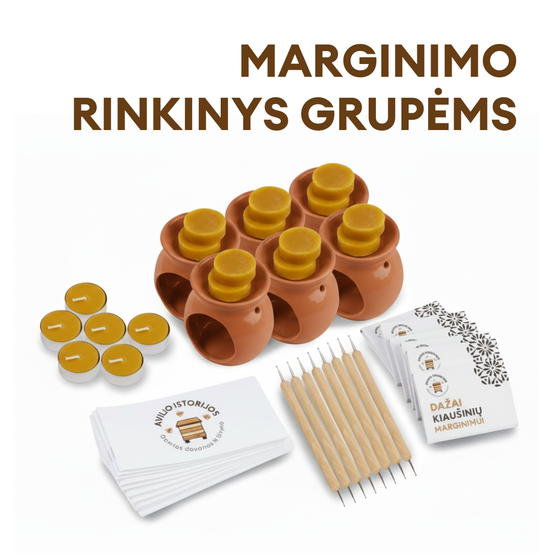 Edukacinis rinkinys: kiaušinių marginimas bičių vašku | 12-24 asmenims +DOVANA 🎁