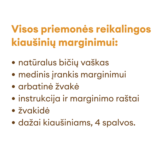 Kiaušinių marginimo bičių vašku rinkinys