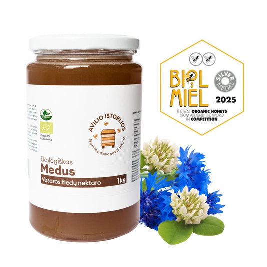 Vasaros PIEVŲ medus, ekologiškas