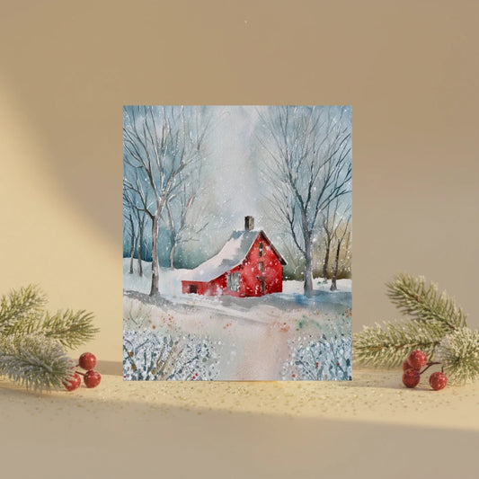 Kalėdinis atvirukas „RAUDONAS NAMELIS“ | A6